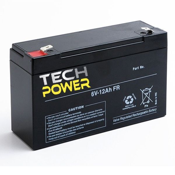 12V 12Ah Wasserdichte Batterie Tech Power Agm TP6-12 -  - Ihr  wassersport-handel